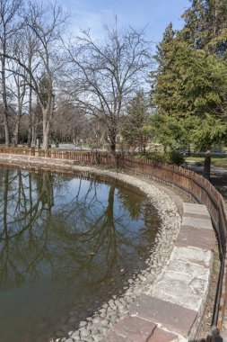 Sofya, Bulgaristan - 7 Mart 2019: Sofya'daki Borisova gradina Gölü(Boris Garden), Bulgaristan