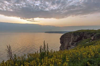 Amazing Sunset landscape from Kaliakra Cape at Black Sea Coast,  Dobrich Region, Bulgaria clipart