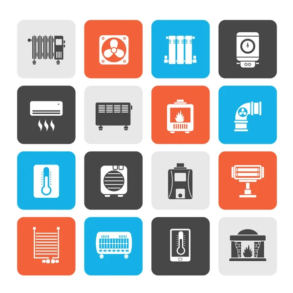 Home Heating Appliances Icons Vector Icon Set — Stock Vector