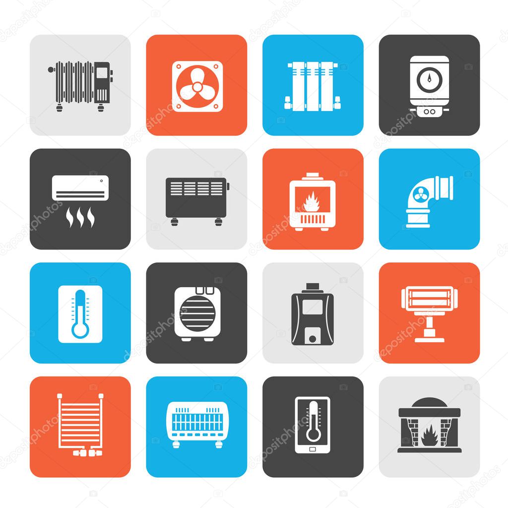 Home Heating appliances icons - vector icon set