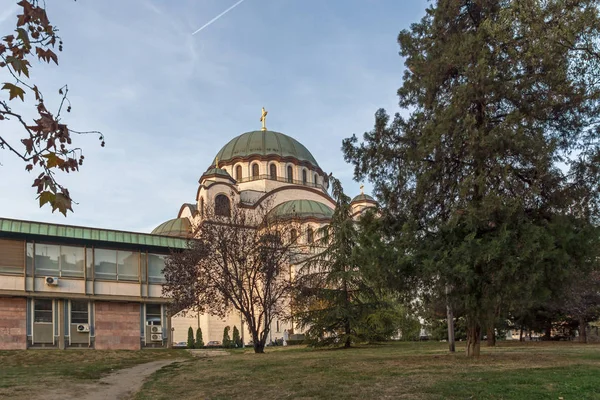 Belgrade Serbia November 2018 Cathedral Church Saint Sava Center City — Stock Photo, Image