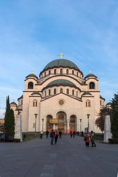 Belgrade Sérvia Novembro 2018 Igreja Catedral Santa Sava Centro Cidade — Fotografia de Stock