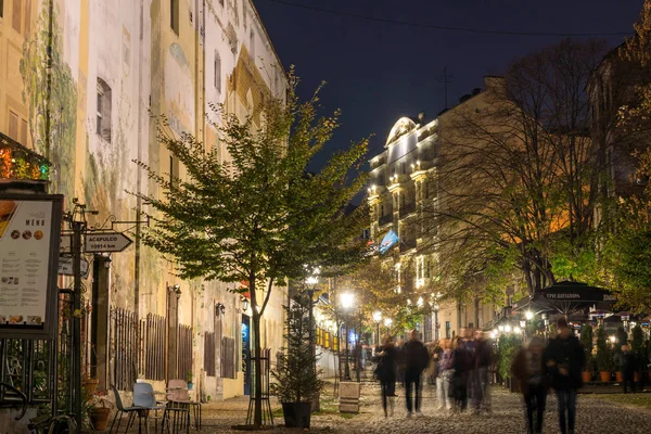 Bělehrad Srbsko Listopadu 2018 Noční Snímek Čtvrti Skadarlija Starém Městě — Stock fotografie