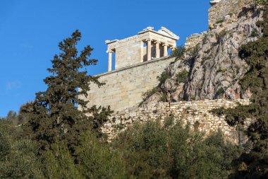 Kalıntıları Anıtsal ağ geçidi Propylaea atina'da Akropolis Attica, Yunanistan