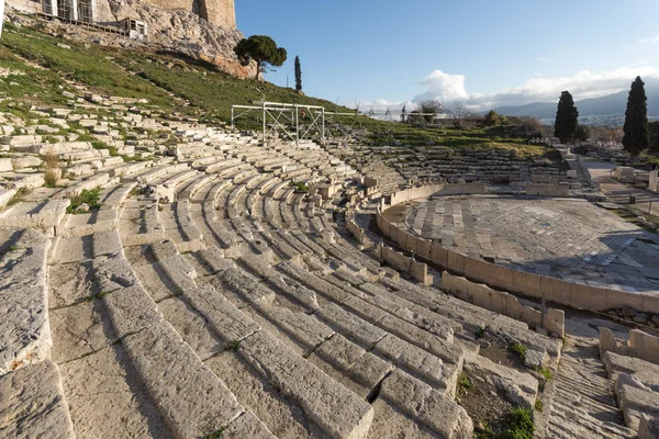 Panorama Las Ruinas Del Teatro Dionysus Acrópolis Atenas Ática Grecia — Foto de Stock