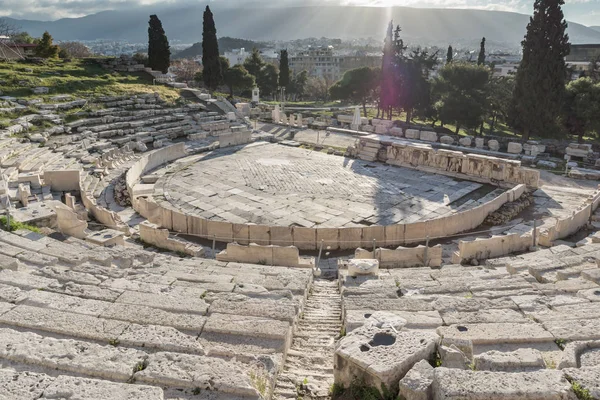 Panorama Ruins Theatre Dionysus Acropolis Athens Attica Greece — Stockfoto