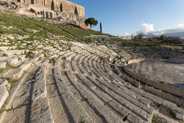 Πανόραμα Της Ερείπια Του Θεάτρου Του Διονύσου Στην Ακρόπολη Των — Φωτογραφία Αρχείου