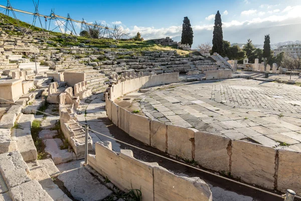 Panorama Delle Rovine Del Teatro Dioniso Nell Acropoli Atene Attica — Foto Stock
