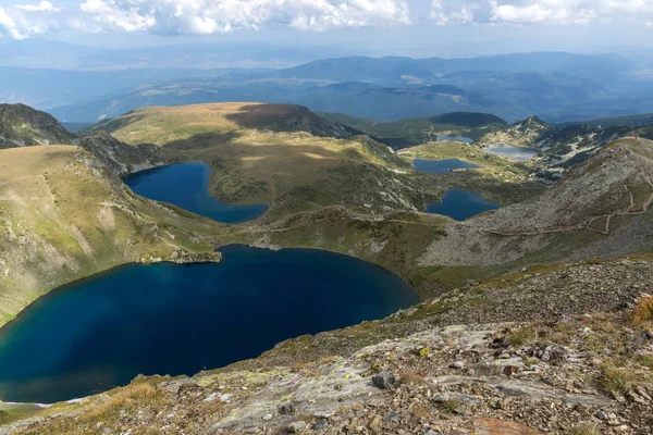 Pemandangan Panorama Yang Menakjubkan Dari Seven Rila Lakes Rila Mountain — Stok Foto