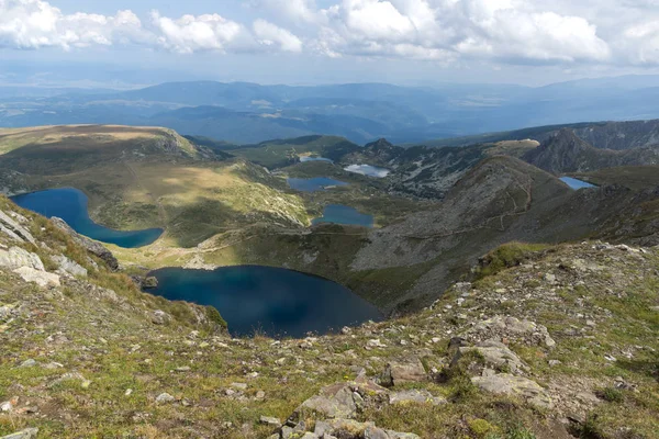 Pemandangan Panorama Yang Menakjubkan Dari Seven Rila Lakes Rila Mountain — Stok Foto