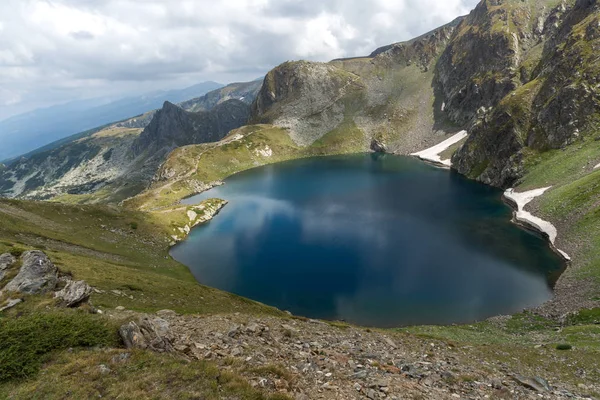 Удивительный Пейзаж Озером Око Семи Рильских Озерах Гора Рила Болгария — стоковое фото