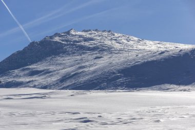 Muhteşem kış manzara Yaylası (Platoto) alan Vitosha Mountain, Sofya şehir bölge, Bulgaristan