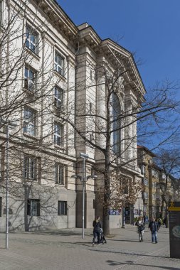 Sofya, Bulgaristan-7 Mart 2019: Sofya Üniversitesi St. Kliment Ohridski dış cephe, Bulgaristan