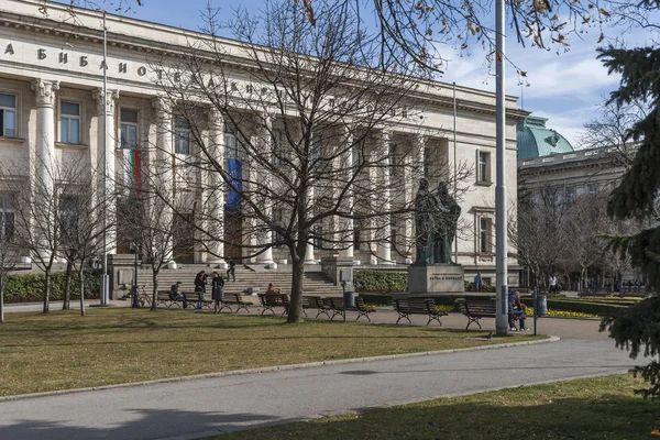 Sofia Bulgarien Mars 2019 Vinter Utsikt Över Nationalbiblioteket Cyril Och — Stockfoto