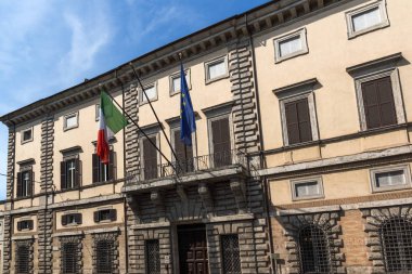 Rome, İtalya - 23 Haziran 2017: Bina ve şehir Roma, İtalya'nın Trastavete İlçesi'nde sokak