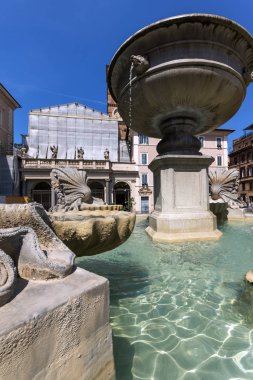 Roma, İtalya - 23 Haziran 2017: Görünüm Basilica of Our Lady Trastevere Roma, İtalya, Amazing