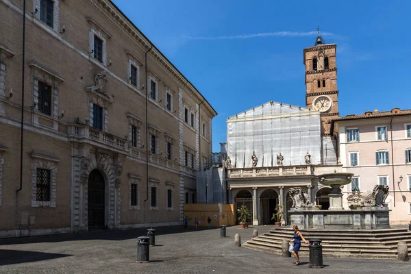 Rom Italien Juni 2017 Fantastisk Utsikt Basilica Our Lady Trastevere — Stockfoto