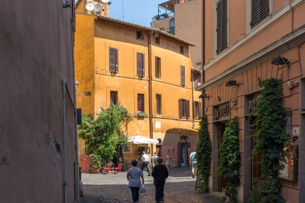 Rome Italie Juin 2017 Bâtiment Rue Dans Quartier Trastavete Rome — Photo