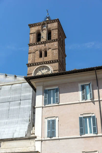 Roma Itália Junho 2017 Fantástica Vista Basílica Nossa Senhora Trastevere — Fotografia de Stock