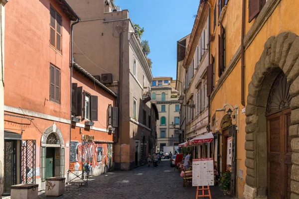 Rome Italie Juin 2017 Bâtiment Rue Dans Quartier Trastavete Rome — Photo