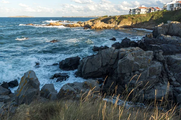 Fantastisk Solnedgång Landskap Kusten Tjernomorets Burgas Region Bulgarien — Stockfoto