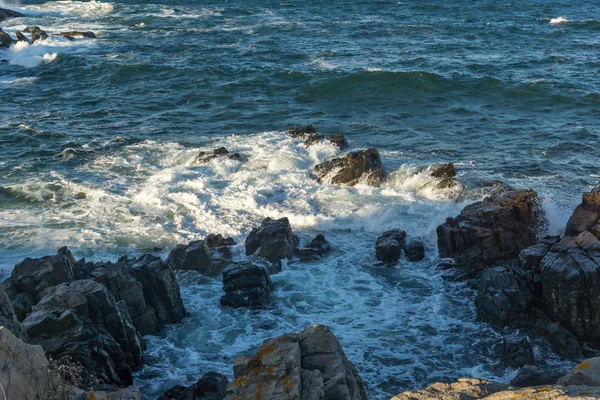 Paisagem Incrível Pôr Sol Costa Chernomorets Região Burgas Bulgária — Fotografia de Stock