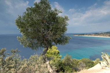 Sithonia Yarımadası 'nda Agios Ioannis Beach ile inanılmaz Seascape, Chalkidiki, Orta Makedonya, Yunanistan