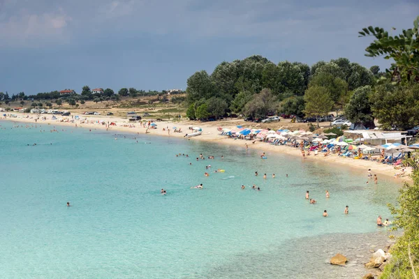 Amazing Zeegezicht Met Agios Ioannis Beach Sithonia Schiereiland Chalkidiki Centraal — Stockfoto