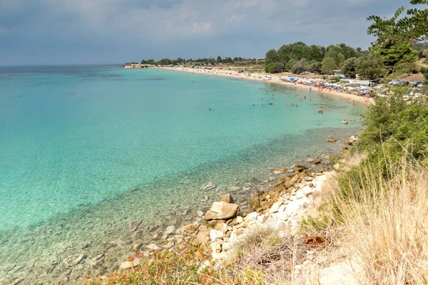 Increíble Paisaje Marino Con Playa Agios Ioannis Península Sithonia Chalkidiki — Foto de Stock