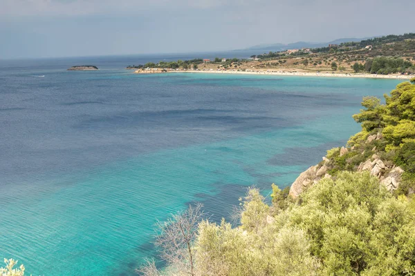 Incredibile Seascape Con Agios Ioannis Beach Sithonia Peninsula Penisola Calcidica — Foto Stock