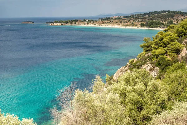 Amazing Zeegezicht Met Agios Ioannis Beach Sithonia Schiereiland Chalkidiki Centraal — Stockfoto