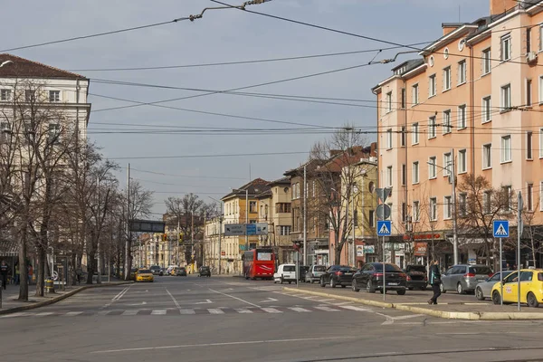 Sofia Bulgarien Mars 2019 Typisk Byggnad Och Gata Centrera Staden — Stockfoto