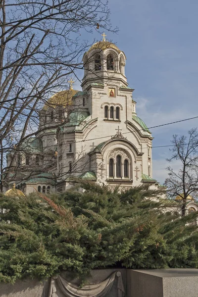 Sofia Bulgaria March 2019 Amazing View Cathedral Saint Alexander Nevski — Stock Photo, Image