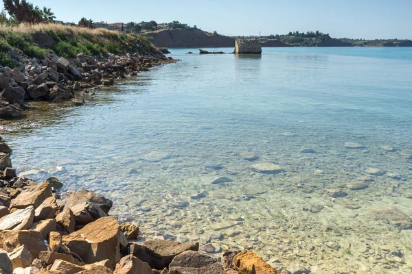 Ancient Ruins Coastline Town Nea Poteidaia Kassandra Chalkidiki Central Macedonia — Stock Photo, Image