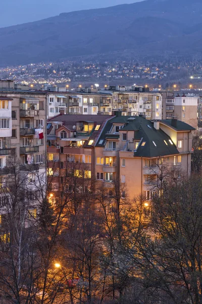 Σόφια Βουλγαρία Μαρτίου 2019 Θέα Στο Ηλιοβασίλεμα Του Τυπικού Κτηρίου — Φωτογραφία Αρχείου