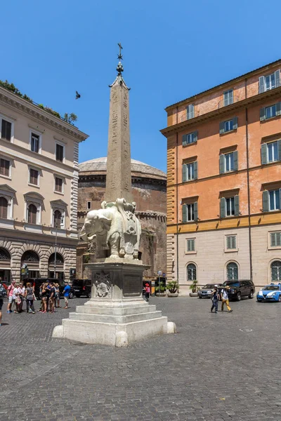 Rom Italien Juni 2017 Panorama Med Elefant Obelisken Och Pantheon — Stockfoto
