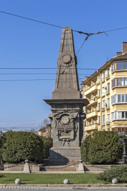 Sofia, Bulgaristan - 27 Mart 2019: Anıt bir Bulgar devrimci ve ulusal kahraman Vasil Levski Sofya şehrinde