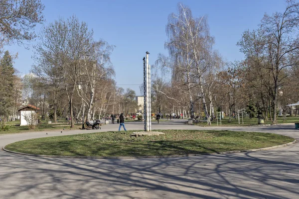 Sofia Bulgária Março 2019 Paisagem Primavera Com Árvores Jardins Parque — Fotografia de Stock