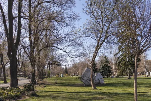 Sofia Bulgária Março 2019 Paisagem Primavera Com Árvores Jardins Parque — Fotografia de Stock