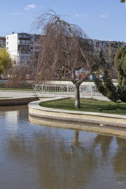 Sofia, Bulgaristan - 27 Mart 2019: Muhteşem bahar manzara South Park şehir Sofya, Bulgaristan