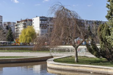 Sofia, Bulgaristan - 27 Mart 2019: Muhteşem bahar manzara South Park şehir Sofya, Bulgaristan