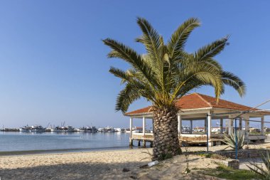 NEA MOUDANIA, GREECE - 31 Mart 2019: Nea Moudania, Chalkidiki, Orta Makedonya, Yunanistan