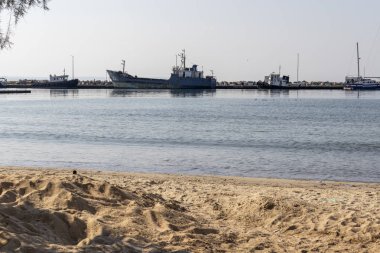 NEA MOUDANIA, GREECE - 31 Mart 2019: Nea Moudania, Chalkidiki, Orta Makedonya, Yunanistan