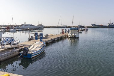 NEA MOUDANIA, GREECE - 31 Mart 2019: Nea Moudania, Chalkidiki, Orta Makedonya, Yunanistan