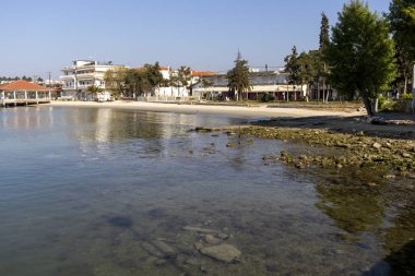 NEA MOUDANIA, GREECE - 31 Mart 2019: Nea Moudania, Chalkidiki, Orta Makedonya, Yunanistan