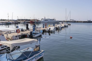 NEA MOUDANIA, GREECE - 31 Mart 2019: Nea Moudania, Chalkidiki, Orta Makedonya, Yunanistan