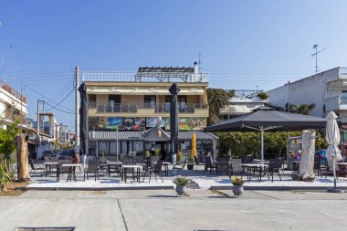 NEA MOUDANIA, GREECE - 31 Mart 2019: Nea Moudania, Chalkidiki, Orta Makedonya, Yunanistan