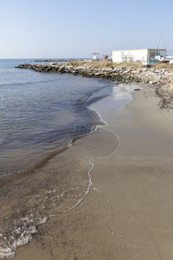 NEA MOUDANIA, GREECE - 31 Mart 2019: Nea Moudania, Chalkidiki, Orta Makedonya, Yunanistan