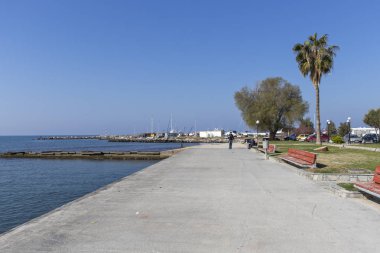 NEA MOUDANIA, GREECE - 31 Mart 2019: Nea Moudania, Chalkidiki, Orta Makedonya, Yunanistan