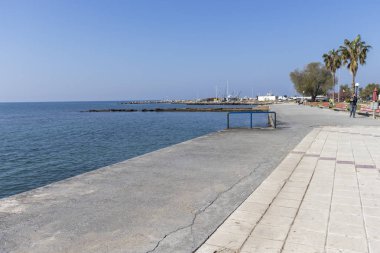 NEA MOUDANIA, GREECE - 31 Mart 2019: Nea Moudania, Chalkidiki, Orta Makedonya, Yunanistan